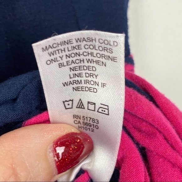 Maurices Pink Navy Blue Striped Maxi Skirt Women's Small Drawstring - Picture 8 of 8